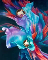 Reflect & Regenerate by Rosie Woods, 2020, oil on canvas, sold Feb 2020