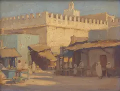 Herbert Rose, Street Scene, oil on canvasboard, in original John Thallon frame