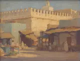 Herbert Rose, Street Scene, oil on canvasboard, in original John Thallon frame