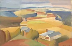 Dorrit Black, Landscape (Possibly Near Mirmande), c.1934-1940, oil on board