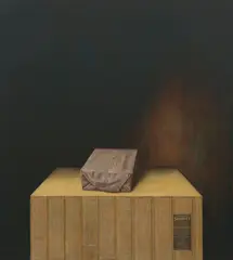 Christopher Beaumont, Still Life With Brown Paper Parcel, 2001, oil on canvas