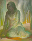 Murray Griffin, Portrait of a Woman (Possibly Edith Ileen Macpherson), oil on masonite