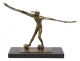 Anthony Vanderzweep, Icarus, 2020, bronze on blue stone ed. 1/6