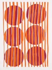 Untitled (Abstract in Orange and Pink) by Melinda Harper, screenprint, sold Apr 2020