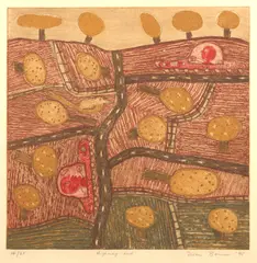 Highway Bird by Dean Bowen, 1995, etching 14/25, sold Apr 2020