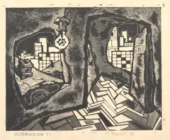 Oscar Rabin, Untitled (Door no. 6), 1971, linocut