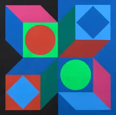 Untitled by Victor Vasarely, c.1968, screenprint, sold Apr 2020
