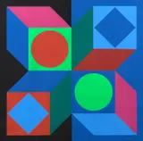 Untitled by Victor Vasarely, c.1968, screenprint, sold Apr 2020