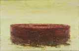 Tim Maguire, Untitled (Millstone on Pale Sea), 1988, enamel on paper on canvas