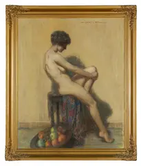 Dora L. Wilson, Nude with Still Life, pastel