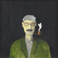 Noel McKenna, A Fine Bespeckled Gentleman (Google Series Men Smoking Pipes), 2009, oil on plywood