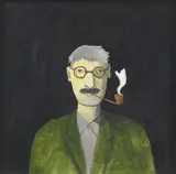Noel McKenna, A Fine Bespeckled Gentleman (Google Series Men Smoking Pipes), 2009, oil on plywood