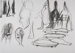 Ken Whisson, A Range of Untypical Types, 2011, indian ink on paper