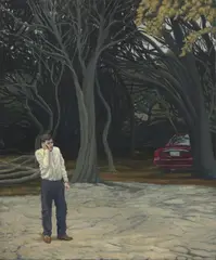 Mobile Man by David Keeling, 2003, oil on linen, sold May 2020