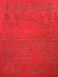 Richard Bell, Untitled (I am not a racist I just don't like abboze, juze, woggz, niggaz, slow pedze, and rag headz), 2003, mixed media on canvas