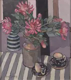 Criss Canning, Proteas in Vases, 1992, oil on linen