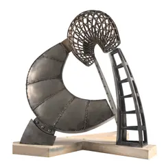 Geoffrey Bartlett, Study No.6, 2009, stainless steel, bronze, and wood base