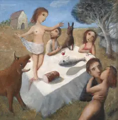 Garry Shead, The Bucolic Dance, oil on board