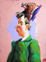 Untitled (Portrait of Tim Storrier) by McLean Edwards, 2009, oil on canvas, sold May 2020