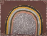 Lena Nyadbi, Kangaroo Rock, Bow River, 2002, natural earth pigments on canvas
