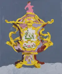 Troy Emery, Lidded Vase, 2018, oil on linen
