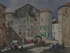 Blamire Young, The Market Place, watercolour on paper