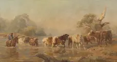 Jan Hendrik Scheltema, Crossing the River, oil on canvas