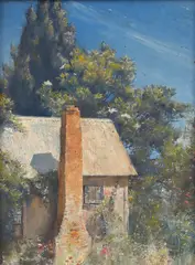 Tom Roberts, Happy Cottage, Goulburn Valley, 1927, oil on panel