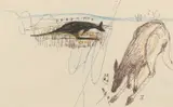 John Olsen, Untitled (Kangaroos), c.1977-80, mixed media on paper