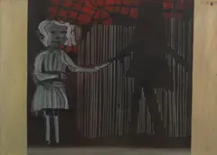 Dialogue by Charles Blackman, c.1970, mixed media on paper, offered Mar 2020