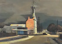 Kenneth Jack, Town Hall Talbot, 1959, oil on board