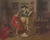 Alex de Andreis, The Musician, oil on canvas