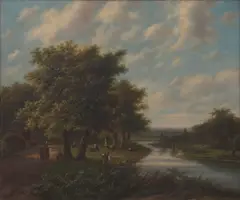 Leon Schulman, Beside the River, oil on canvas