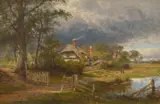 Benjamin Williams Leader, The Cottage, 1878, oil on board