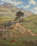 David George Steell, Gathering Lambs at the Back of Benmore, 1899, oil on canvas