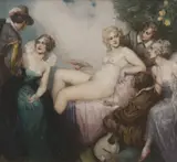 Norman Lindsay, The Lute Player, c.1924, oil on canvas