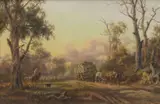 J. A. Turner, Workmen Mustering the Sheep, 1902, oil on canvas