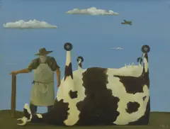 Dobell's Cow by John Kelly, 1992, oil on board, sold Nov 2019