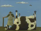 John Kelly, Dobell's Cow, 1992, oil on board