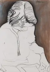 Barnaby Reading by Charles Blackman, c.1973, charcoal and pastel on paper, sold Nov 2019
