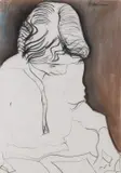 Charles Blackman, Barnaby Reading, c.1973, charcoal and pastel on paper