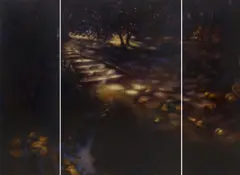 Christine Johnson, Nocturne, 2001, oil on board (triptych)