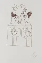 After Bellini by Sidney Nolan, 1983, crayon on paper, sold Nov 2019