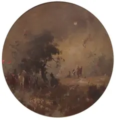Victorian Bushfire by Robert Taylor-Ghee, oil on board, sold Nov 2019