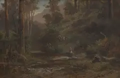 James Waltham Curtis, Crossing Place on the Upper Goulbourne, oil on canvas