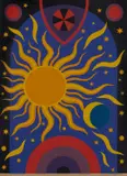 John Coburn, The 4th Day God Created the Vault of the Sky and the Moon and the Stars to Shed Light on the Earth, 1977, screenprint