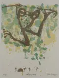 John Olsen, Hanging Frog, 1988, lithograph 2/75