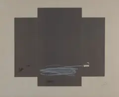 Untitled by Antoni Tàpies, embossed screenprint with handcolouring 22/75, sold Nov 2019