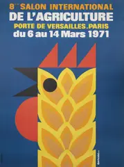 Jacques Auriac, Salon International de L'Agriculture, 1971, original lithographic poster