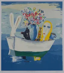 Charles Blackman, All on a Summer's Day, screenprint 70/90